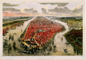 Vogelperspektive von New York und Umgebung